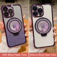 thumbnail image 5 of for iPhone 16 Pro Max Bling Kickstand Case, Girly Woman Glitter Floating Liquid Ring Holder with Camera Lens Protector Soft Cute Stand Shockproof Phone Cover for iPhone 16 Pro Max (Purple), 5 of 11