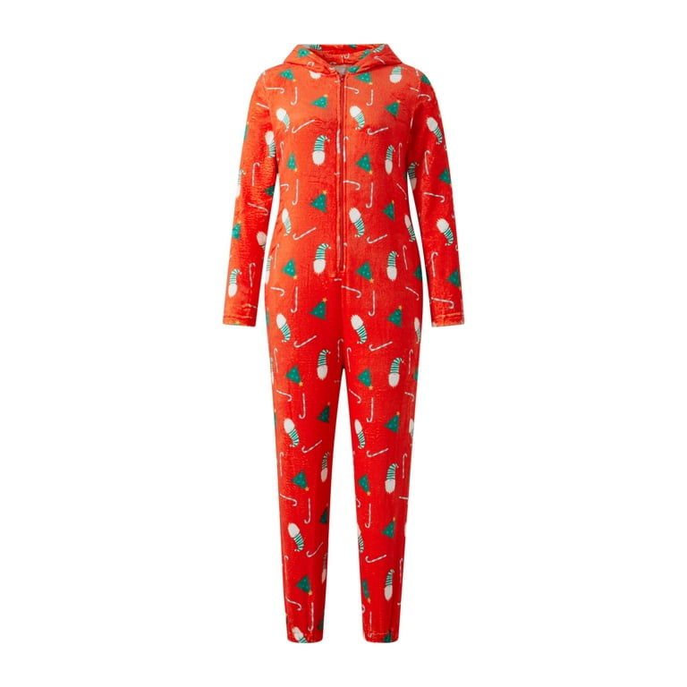 Christmas Adult Onesie Pajamas for Women One Piece Fleece Fuzzy Warm Sherpa Hooded Jumpsuit Sleepwear Homewear Walmart