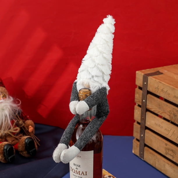Adornos navideños Muñeco anciano sin rostro Juego de botellas de vino Adornos navideños Wmkox8yii gf9350