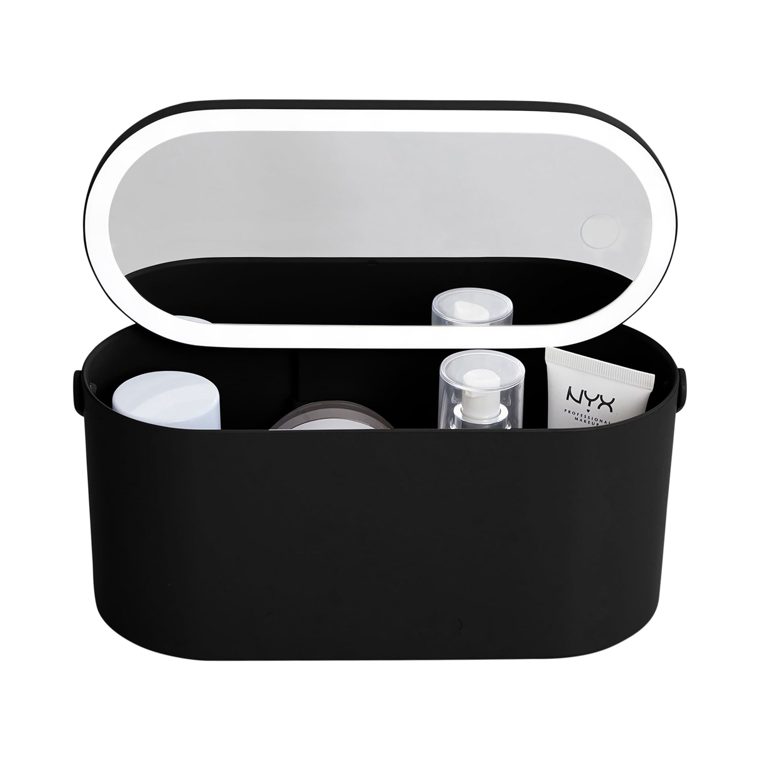 Thinkspace Beauty Storage Organizer with LED Mirror, Black