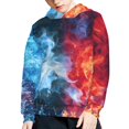 thumbnail image 5 of Xoenoiee Pull-Over Kids Hooded Sweatshirt with Front Kangaroo Pocket Long Sleeve Hoodies Hooded Sportwear Fall Winter Athleticwear for Workout, Water Flame Print, M, 5 of 7