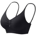 thumbnail image 6 of AINIYS Secure Fit Bra for Women Wireless Seamless Soft Cup Bra Bralette Lightweight T-Shirt Bra Breathable Everyday Bras Black S, 6 of 8