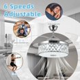 thumbnail image 3 of Retractable Crystal Ceiling Fan with Light and Remote/APP Control, Bluetooth Ceiling Fan with Speaker, RGB-LED Light 6 Speeds Reversible Blades,Flush Mount Chandelier Ceiling Fan, 3 of 6