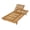 Teak#2, variant on Outdoor Sofa, CHAISE LOUNGE WITH WHEEL - ACACIA WOOD RECLINER FOR PATIO/GARDEN, WITH 2INCH WHITE CUSHION, 4-POSITION ADJUSTABLE BACKREST, VERSATILE OUTDOOR FURNITURE, Cream,Teak Patio Furniture