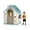 Green-white - basic, variant on Cottage-Style Kids Outdoor Playhouse with Basketball Hoop, Mailbox, Windows & Half Door – Indoor/Outdoor Playhouse for Toddler Pretend Play – Backyard Garden Activity House