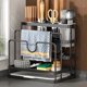 thumbnail image 5 of Estante de almacenamiento de cuchillos de cocina | Organizador de mostrador multifuncional de acero inoxidable | Soporte para tabla de cortar Palillos Jaula | Estante para ahorro de espacio sin, 5 of 6