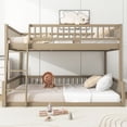 thumbnail image 4 of Full XL over Queen Bunk Bed with Ladder and Guardrails, Walnut, 4 of 10