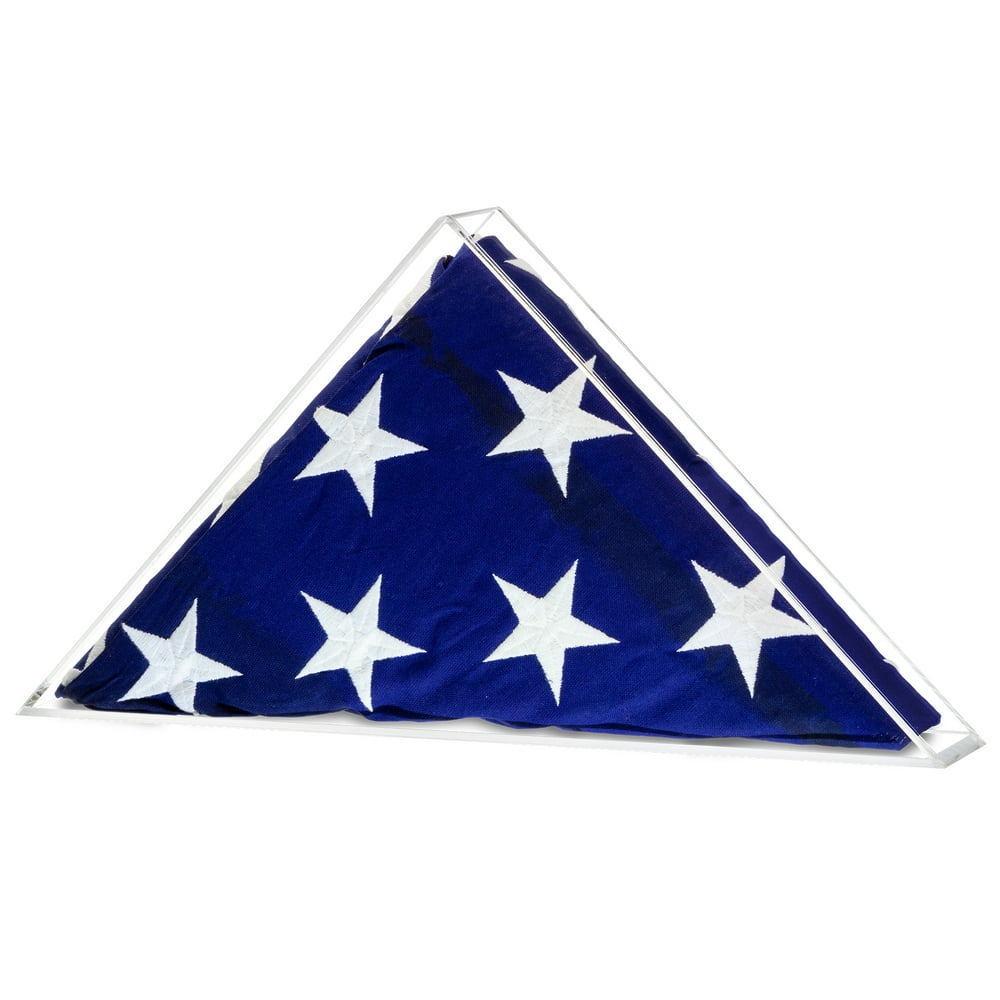 Clear Acrylic American/Burial/Funeral/Veteran Flag Memorabilia Display