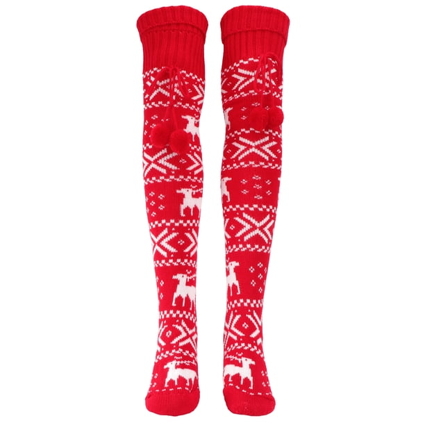 1 par de calcetines de tubo ultra largos para mujer Calcetines de punto por encima de la rodilla Medias