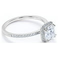 thumbnail image 3 of JeenMata 1.75 Carat Cushion cut Moissanite Halo Wedding Ring in 18k White Gold Over Silver, 3 of 7