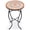 Quilt Star, variant on 21" Round Mosaic Side Table & Plant Stand, Decorative Ceramic Tile Top Accent Table for Indoor & Outdoor Use, Modern Floral Patio Furniture for Porch, Entryway, Garden & Living Room