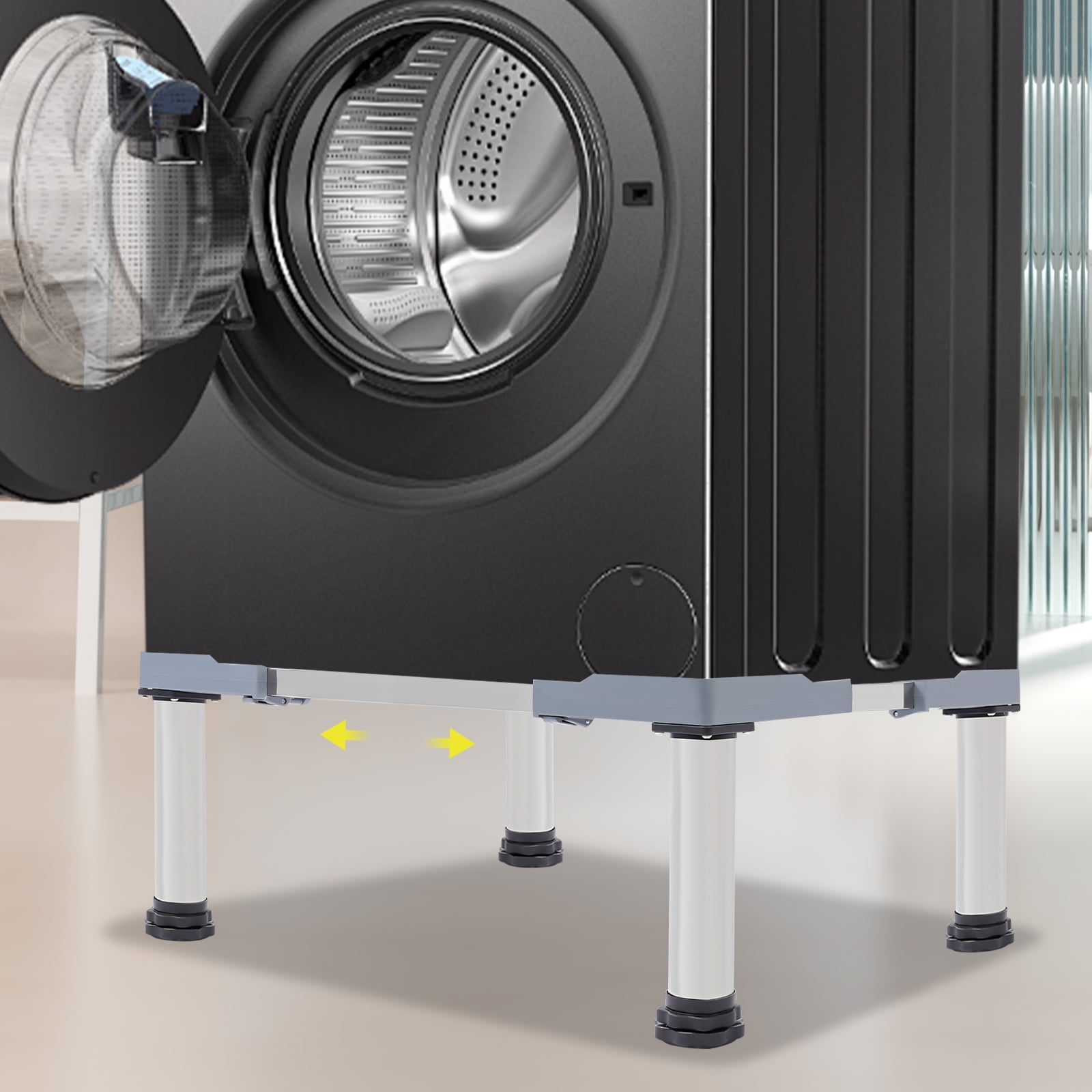 ChicHomey Washer Dryer Pedestal Stand,Adjustable Length & Height,Appliance Stand Washing Machine Bases,661 lbs Capacity,4-Leg Stabilizer Base