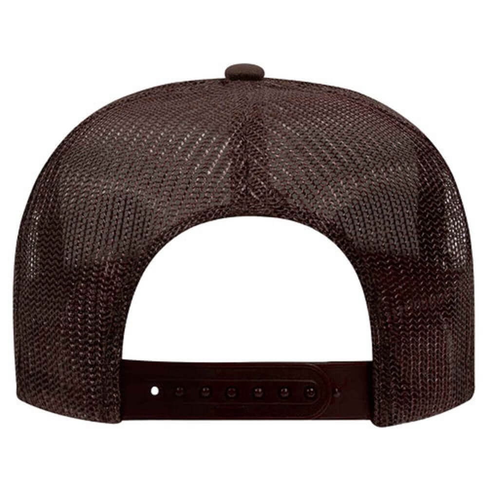 Couver 5 Panel High Crown Mesh Back Trucker Hat, Polyester Foam Front, Brown, 12PCS Bulk Set Pack