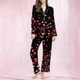 thumbnail image 2 of RXMEKW Ensemble de Pyjama à Manches Longues Imprimé avec Revers pour Femmes, 2 Pcs, Polyester, Coupe Ample, 2 of 8