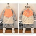 thumbnail image 6 of Traveling Hiking Camping Boys Sports Jacket Trousers Set Jogging Children Long Sleeve Turtleneck Zipper Coat Pants Kit Orange 130cm, 6 of 10