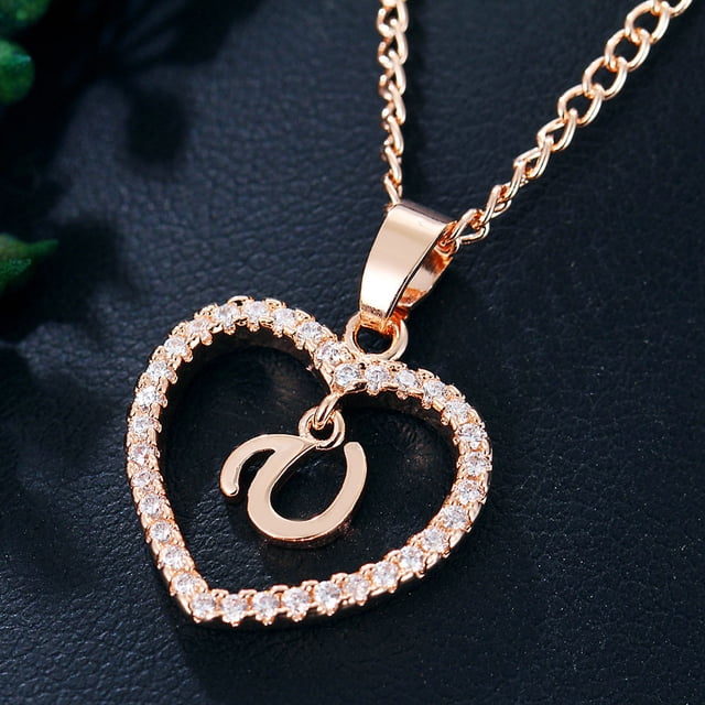 Collar para mujer, joyería para mujer, joyería de moda para mujer, regalo para mujer, cadena con colgante de 26 letras en inglés, collar con alfabeto