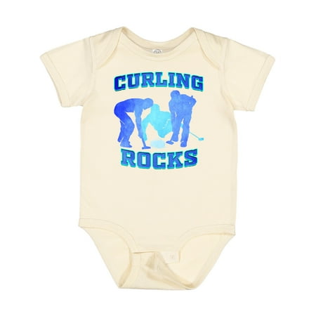 

Inktastic Curling Rocks Curler Boys or Girls Baby Bodysuit