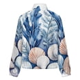 thumbnail image 6 of Jackets for Women Winter Coat Jackets Flannel Stand Collar Jacket(Oceanic Shell Art Print,Size:S-4XL), 6 of 7