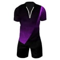thumbnail image 3 of gvdentm Mens Matching Shirt And Shorts Set Mens Short Sets 2 Piece Outfits - Casual Summer Short Sleeve Sweatsuits Sets for Men Purple,XXXL, 3 of 4
