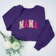 thumbnail image 2 of Sudadera Penkiiy Mama Mujer Glitter Patch Mama Crewneck Sudaderas Mama Print Manga Larga Moda Suéter XS Púrpura, 2 of 7