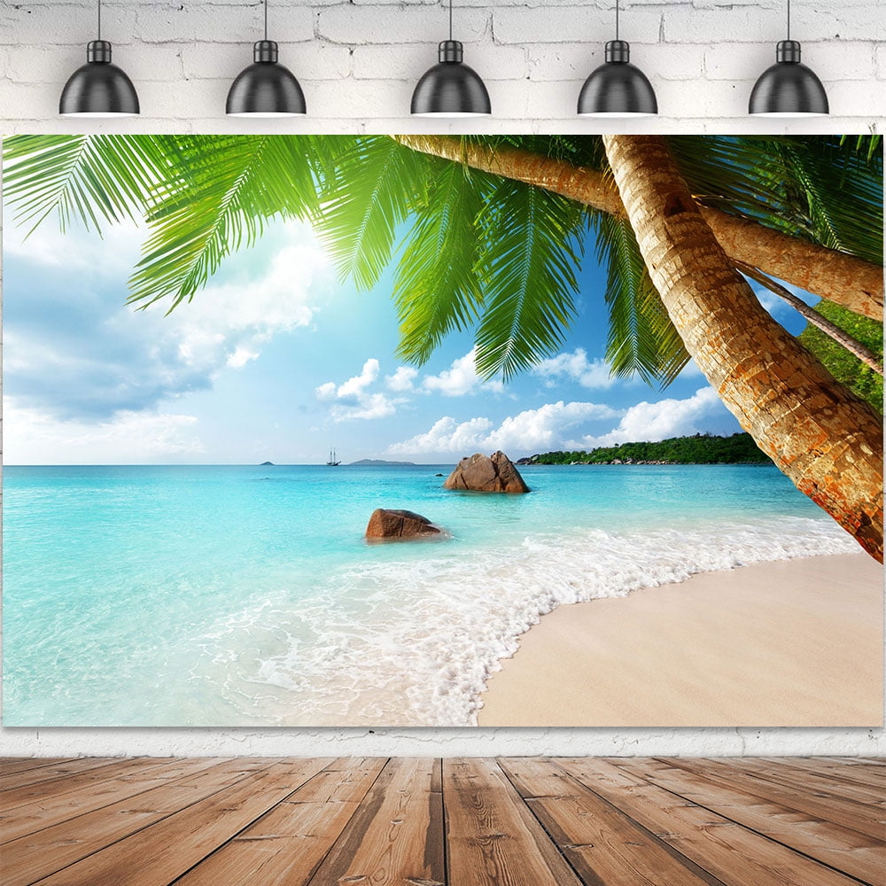 Tropical Ocean Beach Theme Photo Backdrop Photography Background, Sea