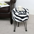 thumbnail image 5 of Home Soft Things Faux Fur Stool - Zebra - Black Leg - 13x13x17", 5 of 5