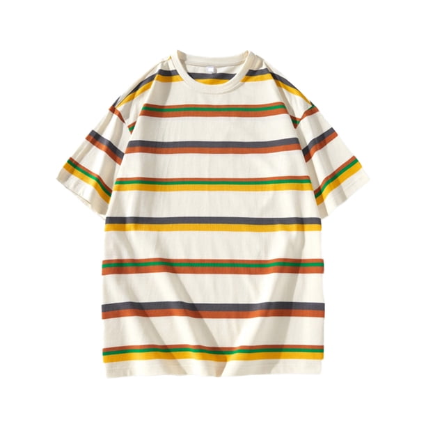 Camiseta de Manga Corta con Suéter de Cuello Redondo, Mangas de Mano para Hombres