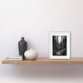 thumbnail image 2 of Full Moon Night at Pine Forest Landscape Linocut Artwork Framed Wall Art Print 9X7 Inch, 2 of 5