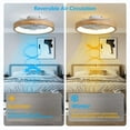 thumbnail image 6 of Bedroom Chandeliers 20 Inchs Low Profile Ceiling Fans with Lights and Remote Flush Mount Wooden Ceiling Fan and Light,3000-6000K Dimmable LED Fan Lighting Timing 6 Speeds Reversible Small Fans Light, 6 of 9