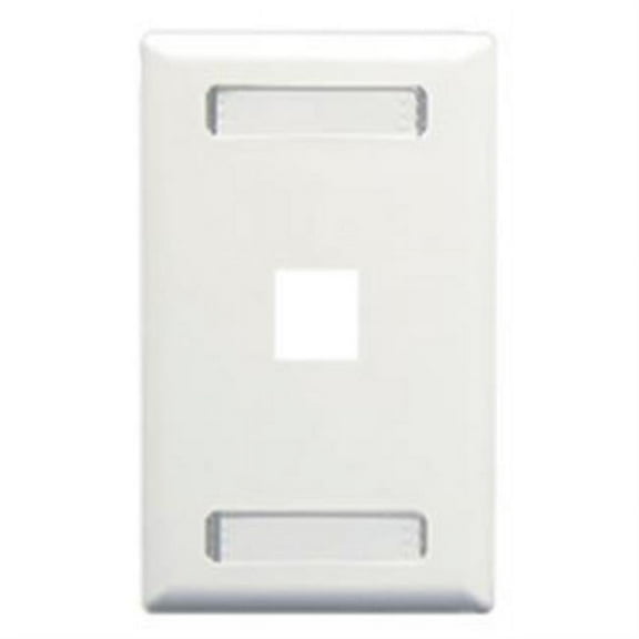 ICC IC107S01WH Classic Single Gang Faceplate With ID - White, 1 Port