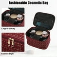 thumbnail image 3 of Unique Bargains Makeup Bag Cosmetic Travel Bag Case Woolen Large Makeup Bag Organizer Bag for Women Plaid Pattern Red, 3 of 6