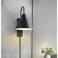 thumbnail image 5 of FSLiving Waterproof Outdoor Patio Wall Sconce 5.9Ft UL Plug-in Button Waterproof Cord E26 Base Black Metal Wall Lighting Retro Industrial Lamp for Fence Front Door Garden Yard (No Bulb) - 1 Light, 5 of 5