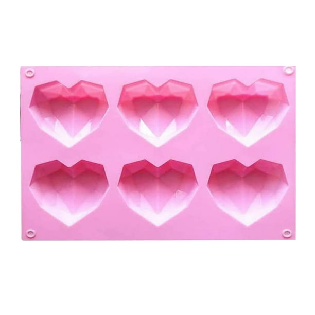 Molde de silicona de calidad profesional con forma de corazón, apto para horno, microondas y congelador, superficie antiadherente para cumpleaños, San Valentín, bodas y reuniones (rosa)