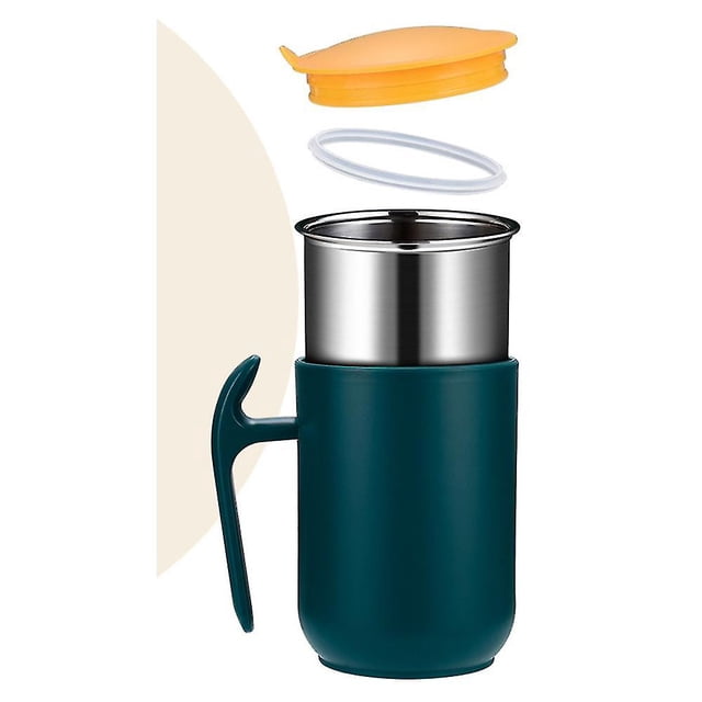 Taza de 550 ml Taza de acero inoxidable 304 de gran capacidad con tapa Taza de leche de café Taza de té y café Regalo (azul)