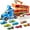 blue & orange, variant on Joyfy Semi Carrier Truck with Lights & Sounds for Kids, 12 Die-Cast Metal Toy Play Vehicle with 60" Extra Long Race Track, Great Christmas  Birthday Gift for Boy 2 3 4 5 6 7