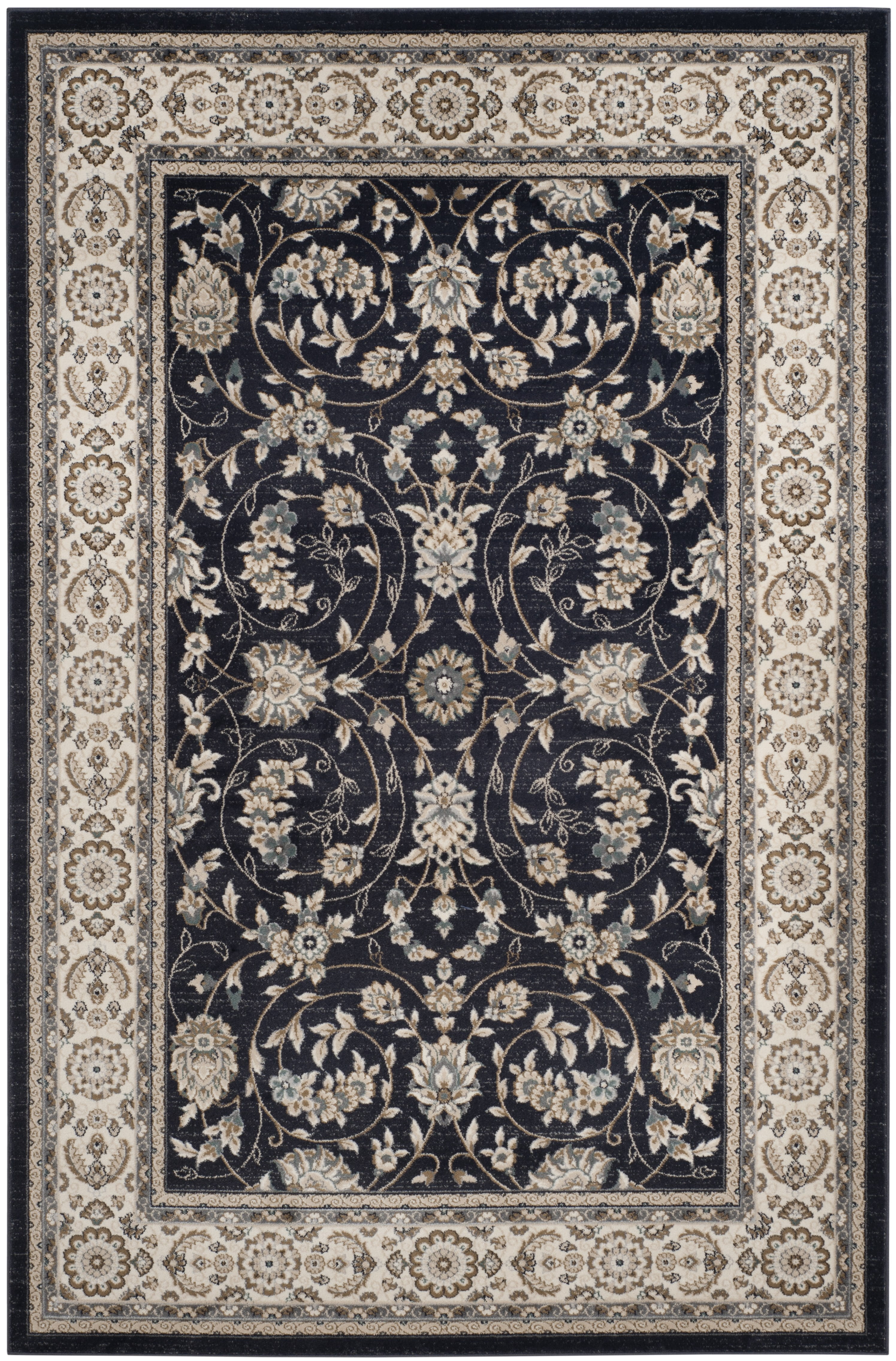 Safavieh Lyndhurst Janel Floral Area Rug, Anthracite/Cream, 10' x 14'