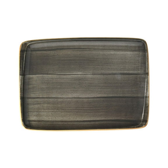 Space 14.25" x 10.25" x h:0.75" Rectangular Grey Porcelain Platter