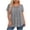 Gray, variant on ClodeEU Women's Round Neck Short Sleeve Pleated Flowy Tunic Top,Casual Loose Curved Hem Blouse Army Green,Women's Plus L