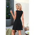 thumbnail image 4 of Vestido Mini de Fiesta con Cuello Redondo y Mangas , Color Negro, Talla M, 4 of 6