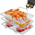 thumbnail image 3 of 2PCS Air Fryer Rack for Air Fryer Multi-Layer Double Basket Air Fryer Accessories Stainless Steel Grilling Rack Cooking, 3 of 5