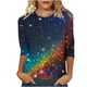 thumbnail image 2 of EQWLJWE - Blusa de lentejuelas brillantes para mujer, talla grande, manga 3/4, cuello redondo, brillante, personalizada, para salir de noche o cóctel (S-5XL), 2 of 5