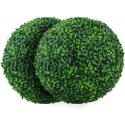 Bibana 2 PCS 15.7 inch 4 Layers Artificial Plant Topiary Ball Faux Boxwood Decorative Balls for Backyard, Balcony,Garden, Wedding and Home Dcor
