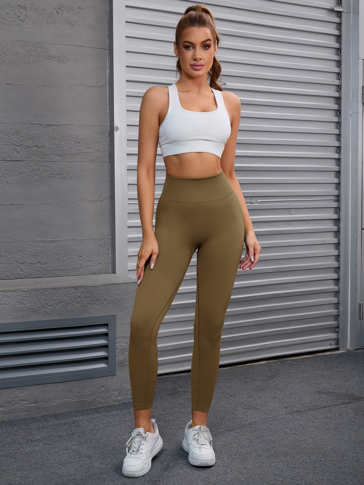 Unique Bargains Women's High Waisted Leggings Tummy Control Thigh Shapers Pants M Brown