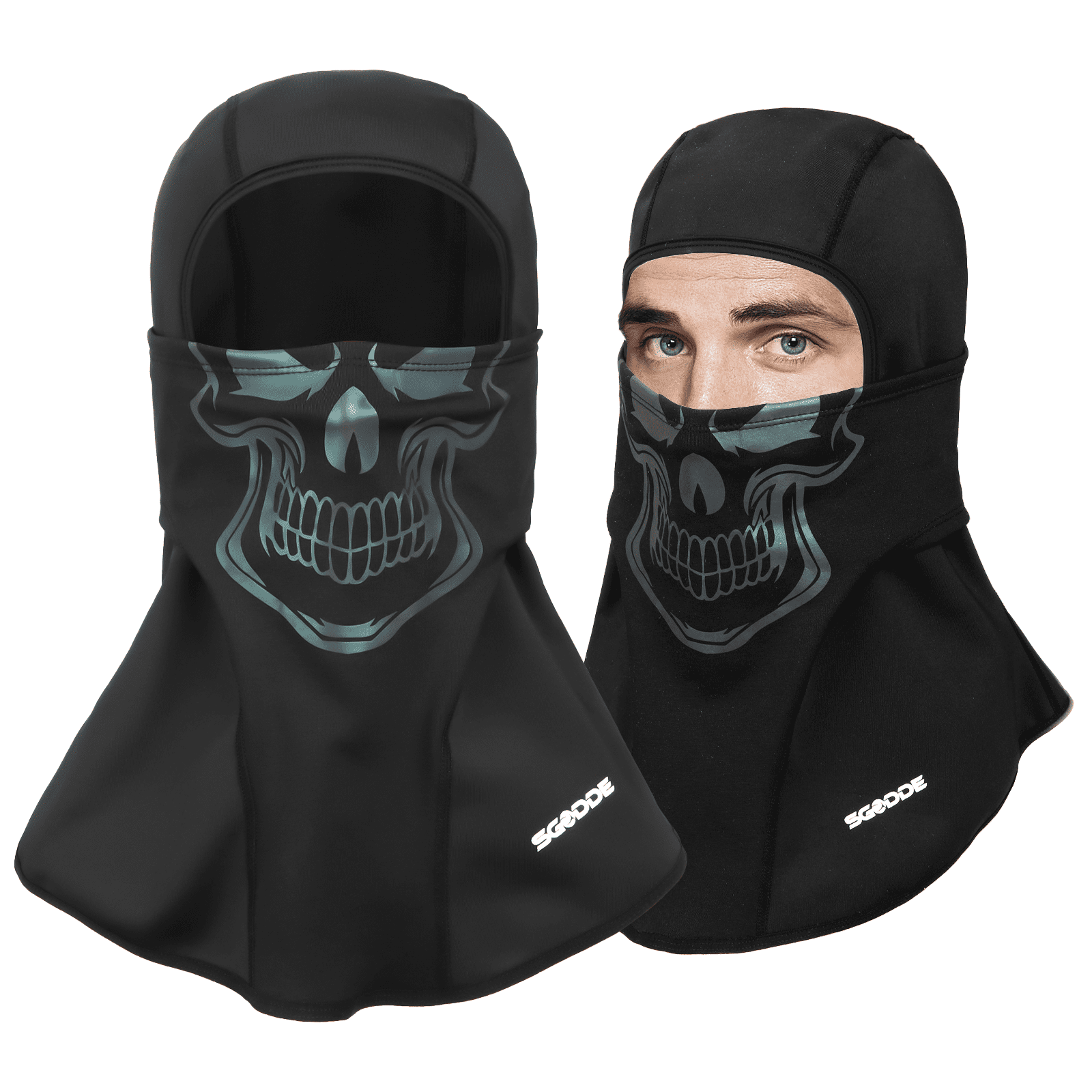 New Skull Balaclava Bikie Biker Face Head Mask Gator Black Skeleton Warm Winter 