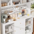 thumbnail image 6 of RichYa Kitchen Storage Pantry 57" Spacious Countertop Hutch with 3 Drawers 3 Cabinets Cup Holder & Power Strip,Buffet Bar Cabinet,White, 6 of 9