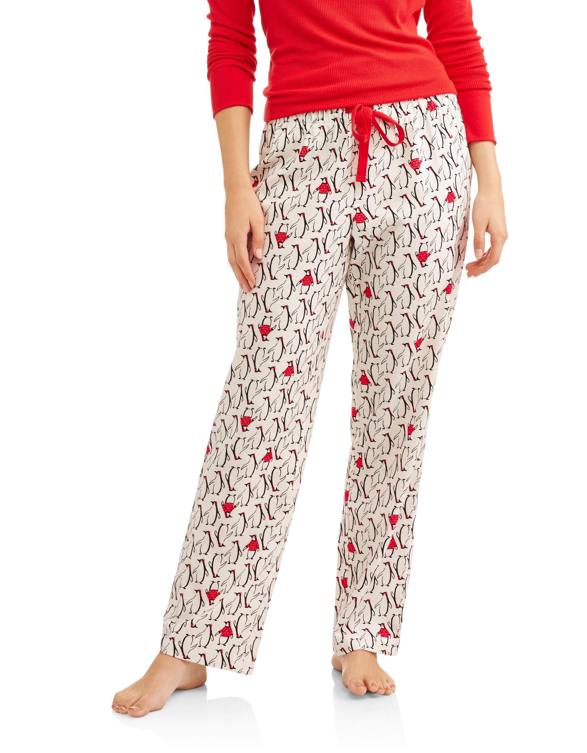 St Ladies Flannel Pant W/dstring Penguin