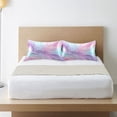 thumbnail image 6 of Satin Pillowcase Envelope Closure Pillow Cover Wrinkle-Resistant & Vibrant Print Pastel Pink Marble Texture, 6 of 7