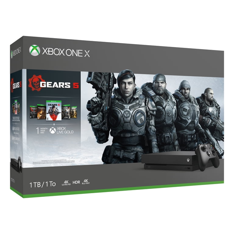 Pre-Owned Microsoft Xbox One X 1TB Gears 5 Bundle, Black, CYV