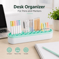 thumbnail image 6 of ABPETE Silicone Makeup Brush Holder, Multipurpose Desktop Organizer with Flexible Slots for Pens, Painting Brushes and Sewing Craft Tools, Green, 8.26 x 2 x 1.33 in, 6 of 7