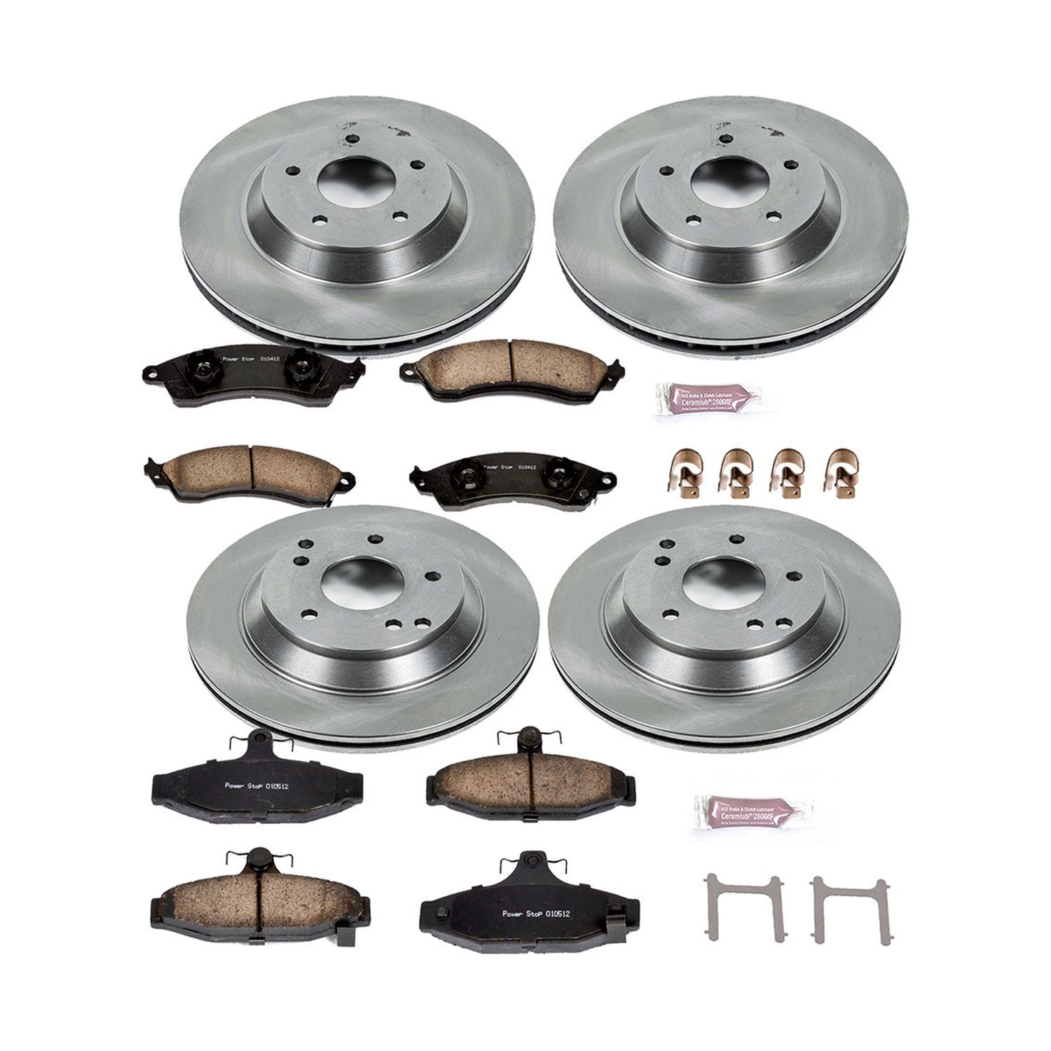 Power Stop Front and Rear Stock Replacement Brake Pad and Rotor Kit KOE1528